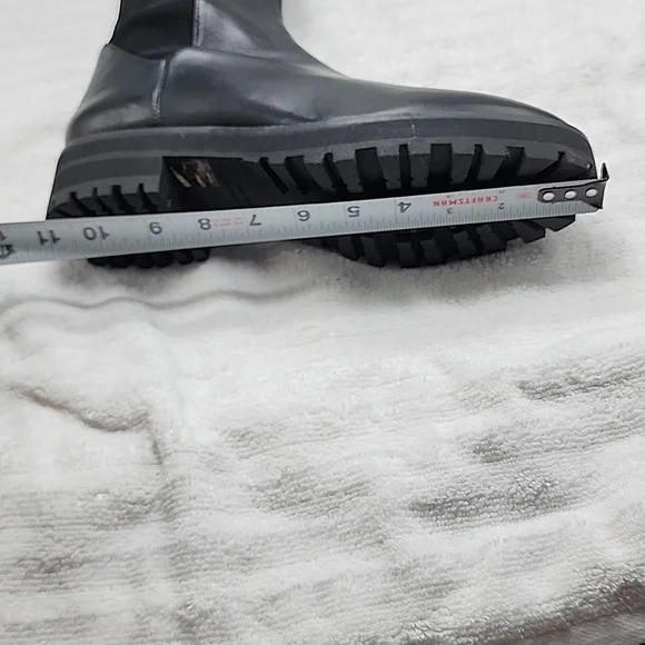 STUART WEITZMAN KNEE HIGH LUG 5050 LEATHER LIFT BLACK AWESOME BOOT LADIES 10 NEW - Picture 12 of 16